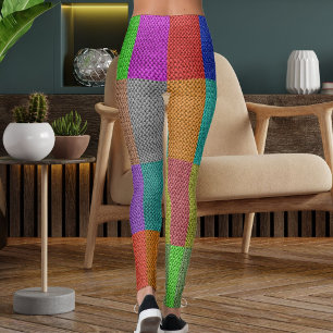 Leggings Patrón Texturizado de Lana de Tejido Multicolor Mo