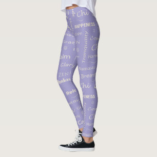 Leggings Patrón tipográfico de palabras de bienestar mindfu