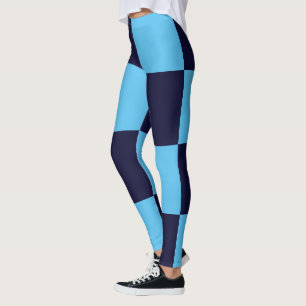 Leggings Patrón transparente cuadrado azul oscuro