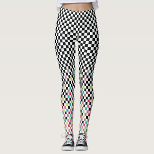 Leggings Patrón transparente de ajedrez