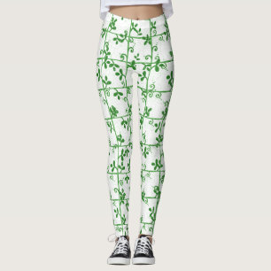 Leggings Patrón transparente sin foco floral gráfico
