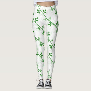 Leggings Patrón transparente sin foco floral gráfico