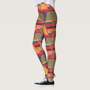 Leggings Patrón triangular colorido panafricano
