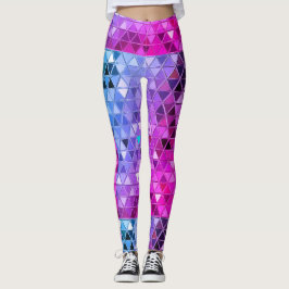 Leggings Patrón triángulo de Pink Blue Disco Ball Jester Ro