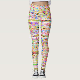 Leggings Patrón tribal azteca de colores lindo