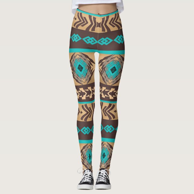 Leggings Patrón tribal étnico del suroeste. (Anverso)