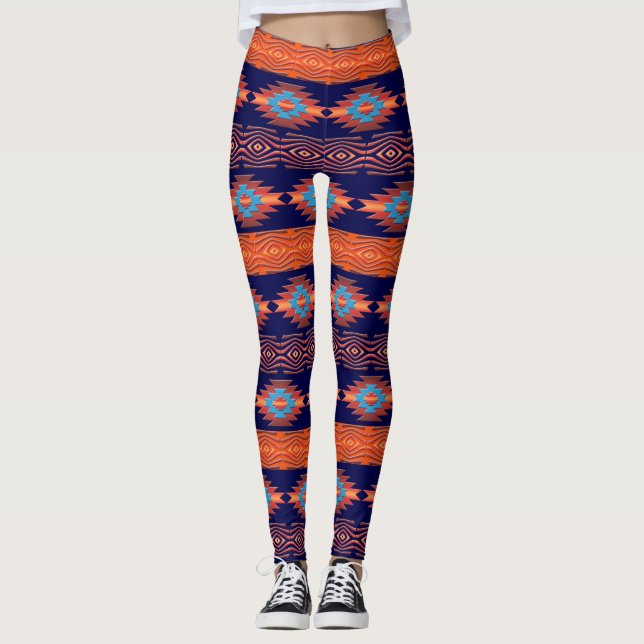 Leggings Patrón tribal étnico del suroeste. (Anverso)