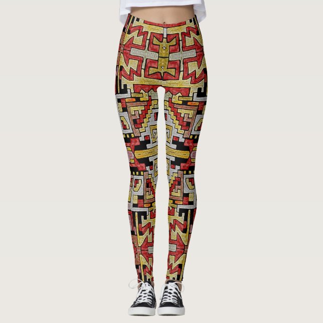 Leggings Patrón tribal/étnico geométrico (Anverso)