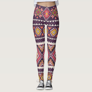 Leggings Patrón tribal rayado, geométrico sin costuras.
