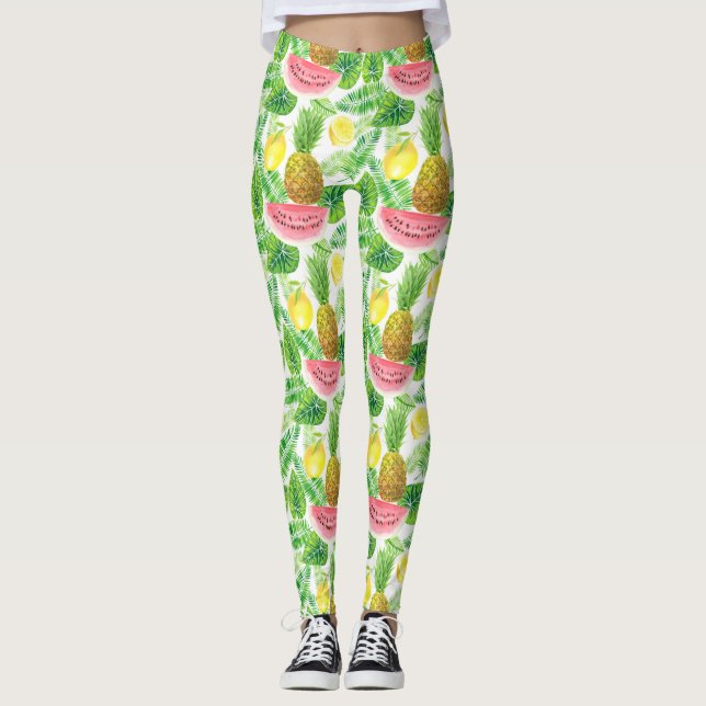 Leggings Patrón tropical (Anverso)
