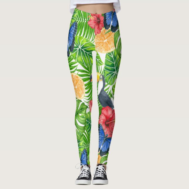 Leggings Patrón tropical (Anverso)