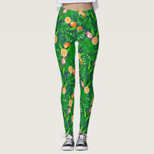 Leggings Patrón tropical, colibríes