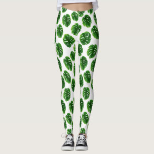 Leggings Patrón Tropical de Hoja de Monstera