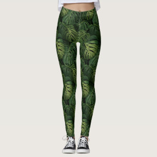Leggings Patrón Tropical de Hoja de Monstera