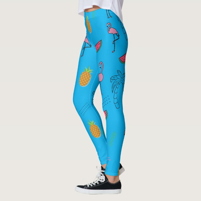 Leggings Patrón tropical sin foco con piña Flamingo (Izquierda)