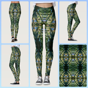 Leggings Patrón Tropical Verde Boho Chic