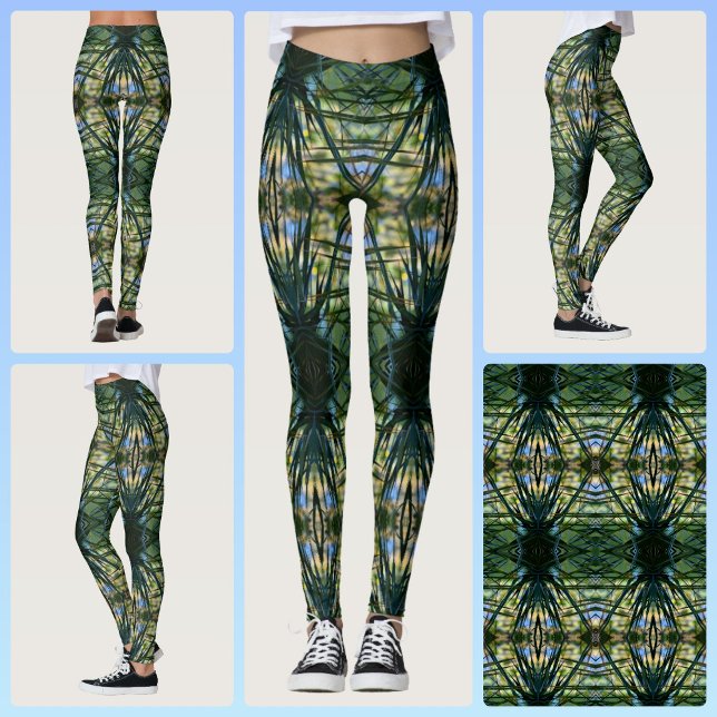 Leggings Patrón Tropical Verde Boho Chic (Subido por el creador)
