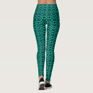 Leggings Patrón Turquesa y Negro Elegante