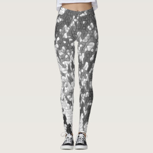 Leggings Patrón único gris gris blanco negro