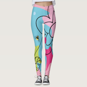 Leggings Patrón vectorial de moda de una flor de verano en