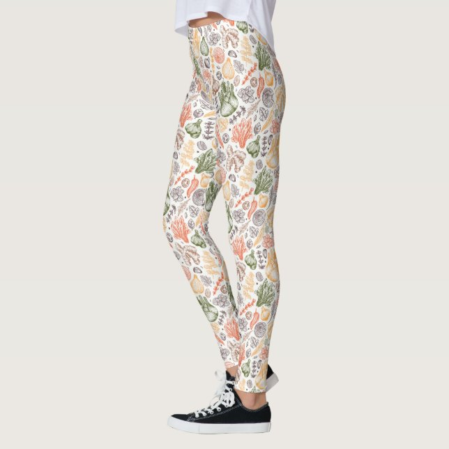Leggings Patrón vegetal de los jardines de cocina (Izquierda)