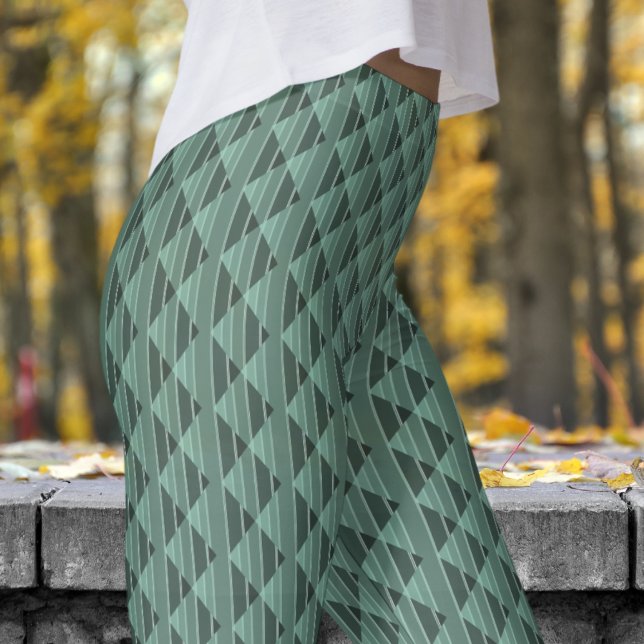 Leggings Patrón Verde azulado Modesto (Modish Light Teal Pattern Leggings)