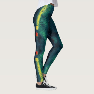Leggings Patrón verde con punto de lluvia