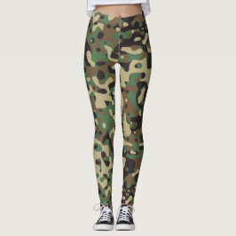 Leggings Patrón verde del Ejército Militar de Camuflaje