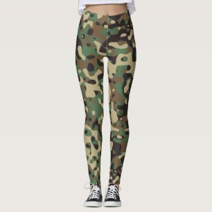 Leggings Patrón verde del ejército militar de camuflaje
