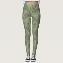 Leggings Patrón verde esmeralda y oro Art Deco