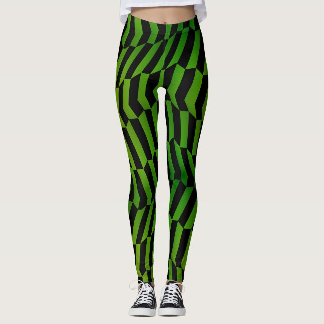 Leggings Patrón verde socialista salvaje y elegante (Anverso)