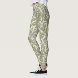 Leggings Patrón verde William Morris Thistle Sage