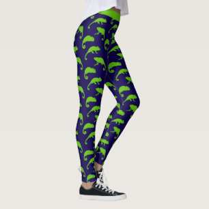 Leggings Patrón verde y azul de Chameleon