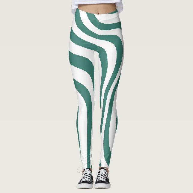 Leggings Patrón verde y blanco (Anverso)