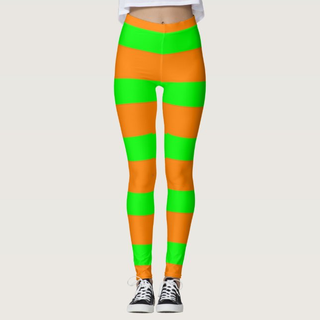 Leggings Patrón verde y Naranja de brujas (Anverso)