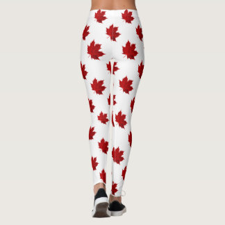 Leggings Patrón vibrante de hojas de arce rojas