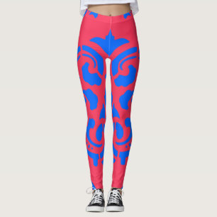 Leggings Patrón victoriano azul
