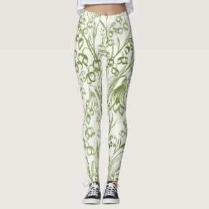 Leggings Patrón Victoriano Elegante de Lirio de los Valles