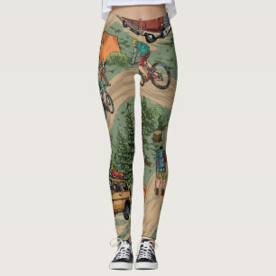 Leggings Patrón Vintage al aire libre: excursionistas, bici