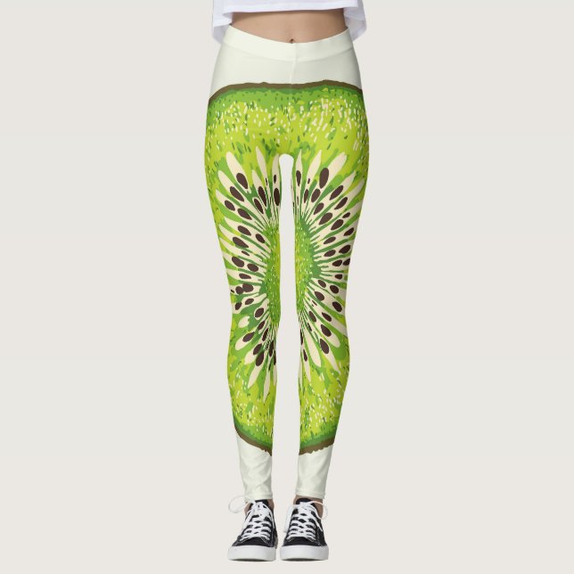 Leggings Patrón vintage de kiwi. (Anverso)