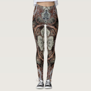Leggings Patrón vintage geométrico de Art Nouveau