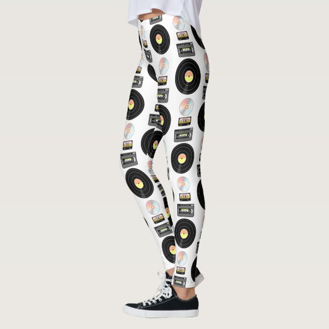 Leggings Patrón Vinyl LP de cinta de vídeo (Izquierda)