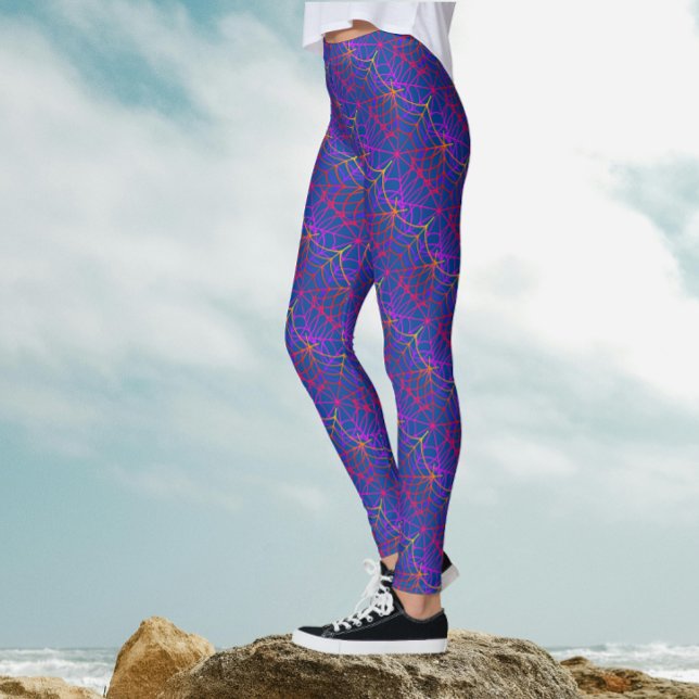 Leggings Patrón web de araña de Guay Fun Purple Blue Hallow (Subido por el creador)