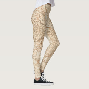 Leggings Patrón Zen Geométrico de Veta de Madera Orgánica
