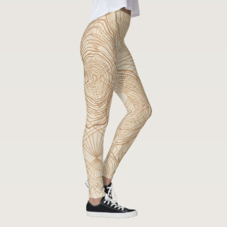 Leggings Patrón Zen Geométrico de Veta de Madera Orgánica