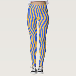 Leggings Patrón Zigzag negrita azul y dorado