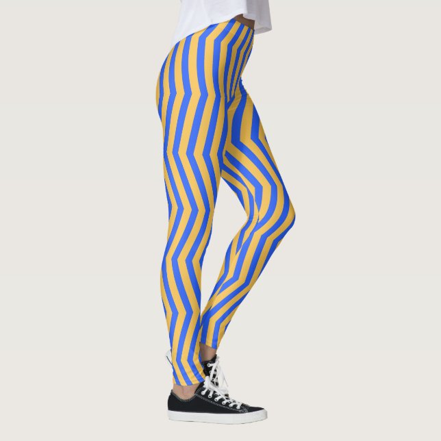 Leggings Patrón Zigzag negrita azul y dorado (Derecha)