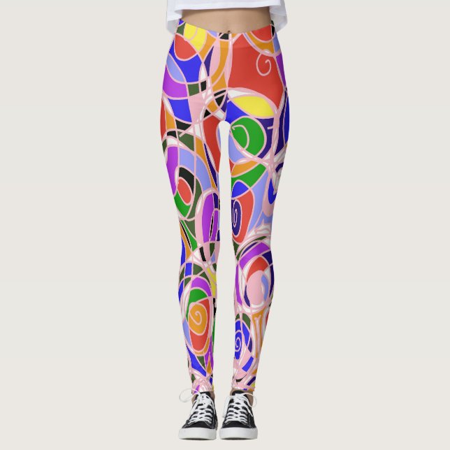 Leggings Patrones abstractos giratorios pastel (Anverso)