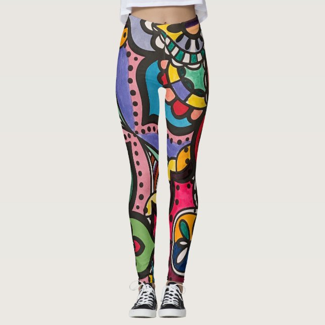 Leggings Patrones abstractos multicolor (Anverso)