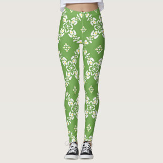 Leggings patrones blancos este lindos chicas verdes